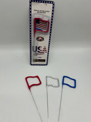 USA Sparklers-3 Pack of flag shape sparklers