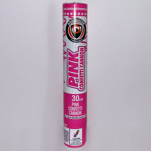 Pink confetti cannon hand held shoots pink paper confetti for gender reveals, breast cancer awareness and more