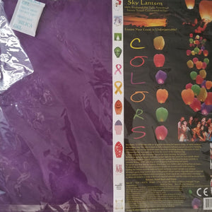Purple biodegradable paper sky lantern for end of life celebrations