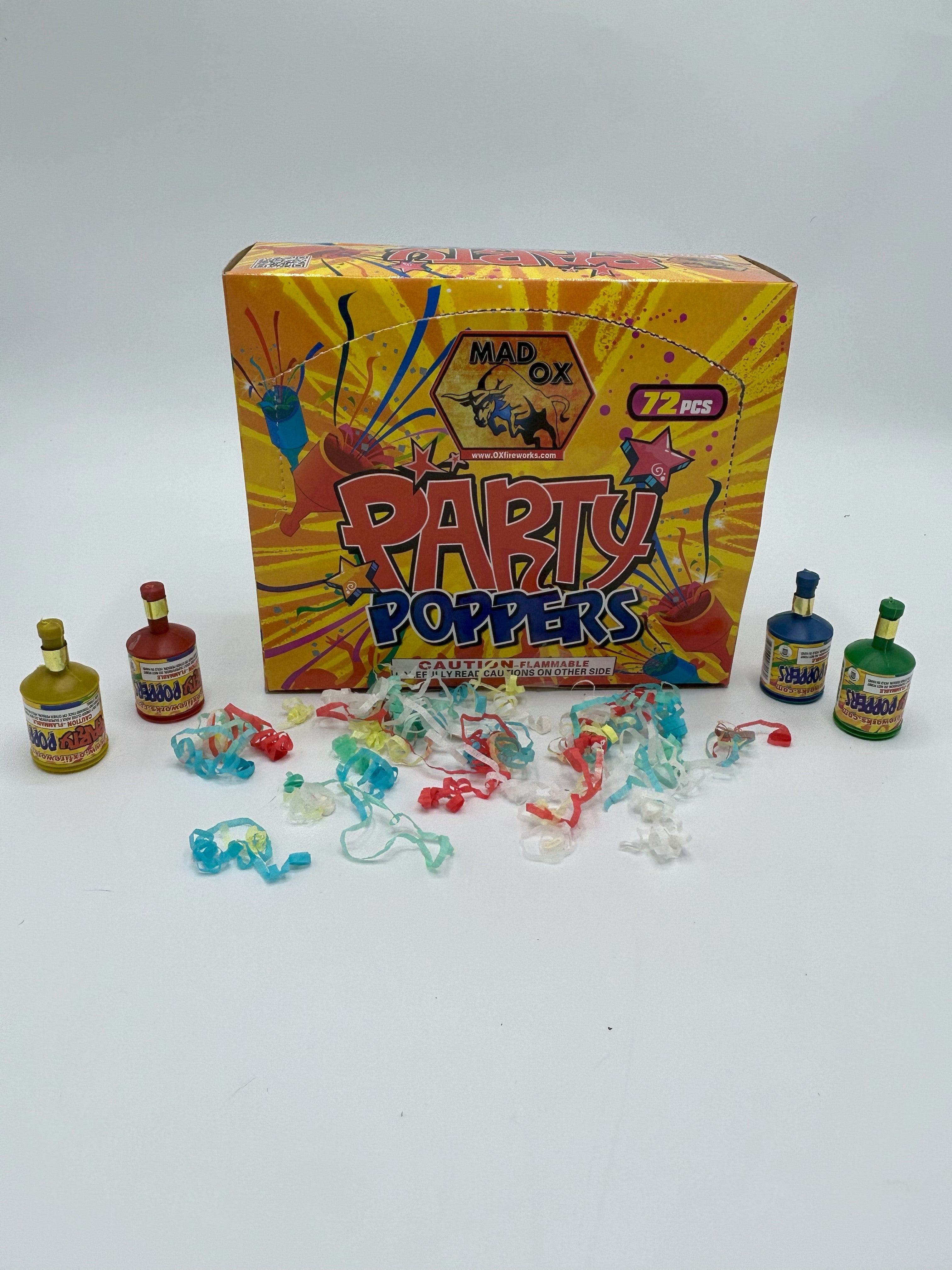 Pull String Confetti Party Poppers 72 Pack