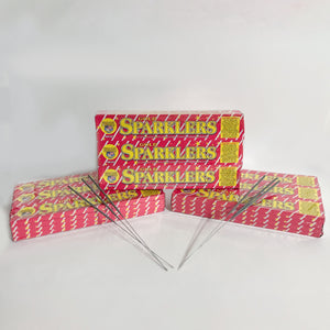 3 pink boxes with 10 inch party sparklers