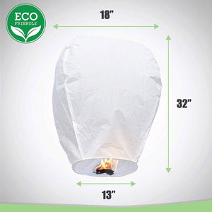 Measurements of white eco friendly sky lantern